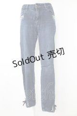 axes femme / 猫×時計刺繍デニムパンツ M インディゴ T-25-12-03-047-AX-PA-SA-ZI