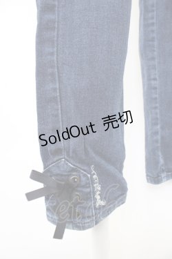 画像3: axes femme / 猫×時計刺繍デニムパンツ M インディゴ T-25-12-03-047-AX-PA-SA-ZI