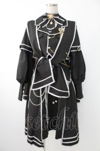 豹了介猫 / ミリタリー風セットアップ S 黒Ｘゴールド T-25-12-03-048-LO-OP-SA-ZI