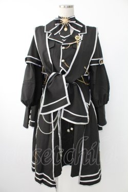 画像1: 豹了介猫 / ミリタリー風セットアップ S 黒Ｘゴールド T-25-12-03-048-LO-OP-SA-ZT