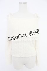 axes femme / オフショルダーフェザープルオーバー M キナリ T-25-12-03-005-AX-TO-SA-ZI