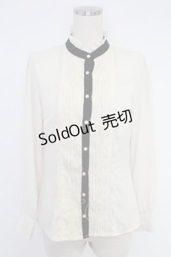 画像1: axes femme POETIQUE / レース切り替えブラウス  アイボリーＸ黒 T-25-12-03-010-AX-BL-SA-ZI