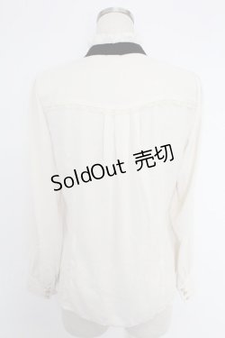 画像2: axes femme POETIQUE / レース切り替えブラウス  アイボリーＸ黒 T-25-12-03-010-AX-BL-SA-ZI