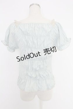 画像2: axes femme / 半袖パフスリーブブラウス  グリーン T-25-12-03-011-AX-BL-SA-ZT