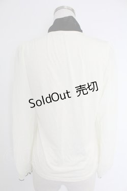 画像2: axes femme / ボータイブラウス風プルオーバー  アイボリーＸ黒 T-25-12-03-002-AX-TO-SA-ZI