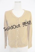 axes femme / 刺繍入りHot femmeカーディガン  マスタード T-25-12-03-015-AX-TO-SA-ZI