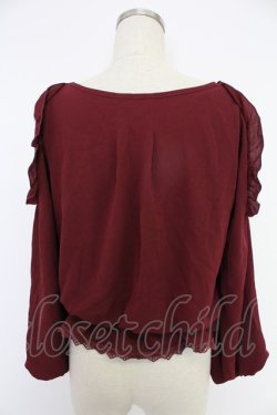 画像2: axes femme POETIQUE / 肩あきバラ刺繍トップス  ボルドー T-25-12-03-016-AX-TO-SA-ZT