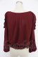画像2: axes femme POETIQUE / 肩あきバラ刺繍トップス  ボルドー T-25-12-03-016-AX-TO-SA-ZT (2)