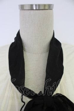 画像3: axes femme / ボータイブラウス風プルオーバー  アイボリーＸ黒 T-25-12-03-002-AX-TO-SA-ZT