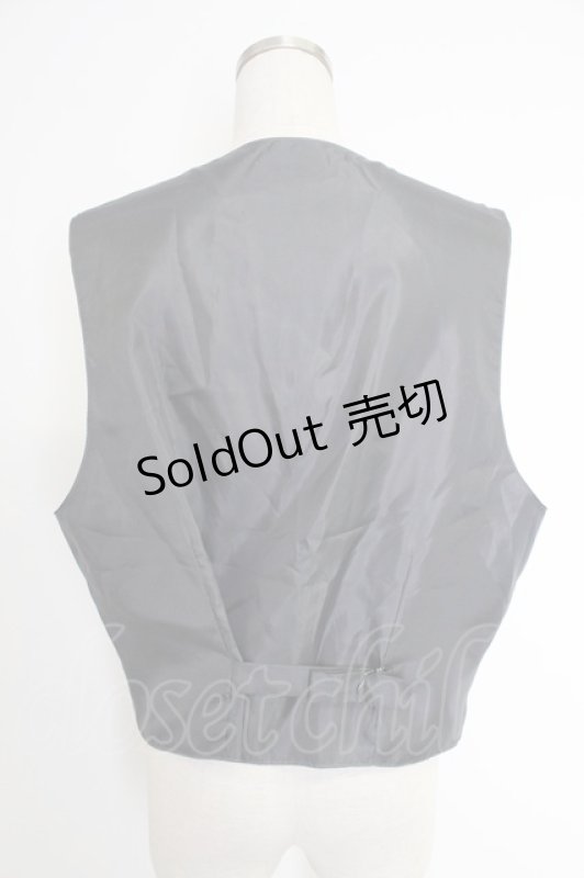 画像2: AXES-X / ローズ刺繍ヘリンボーンベスト XL クロ T-25-12-03-020-LO-TO-SA-ZI (2)