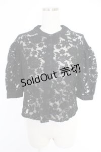 axes femme purple label / シアー花刺繍カーディガン M ブラック T-25-12-03-021-LO-TO-SA-ZI