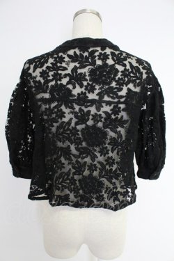 画像2: axes femme purple label / シアー花刺繍カーディガン M ブラック T-25-12-03-021-LO-TO-SA-ZT