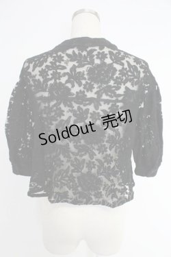 画像2: axes femme purple label / シアー花刺繍カーディガン M ブラック T-25-12-03-021-LO-TO-SA-ZI