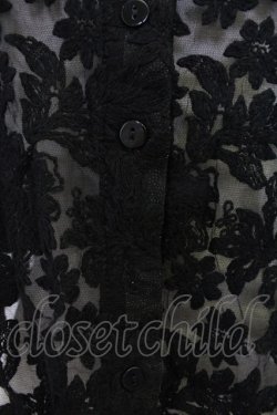 画像3: axes femme purple label / シアー花刺繍カーディガン M ブラック T-25-12-03-021-LO-TO-SA-ZT