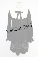 axes femme / ヨーク切替ニットワンピース  ブラック T-25-12-03-023-AX-OP-SA-ZI