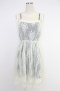 axes femme POETIQUE / レーシーミルフィーユワンピース  アイボリーＸネイビー T-25-12-03-024-AX-OP-SA-ZT