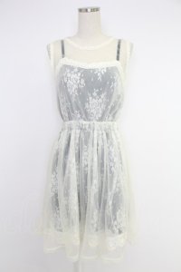 axes femme POETIQUE / レーシーミルフィーユワンピース  アイボリーＸネイビー T-25-12-03-024-AX-OP-SA-ZI