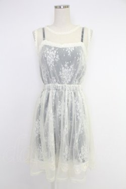 画像1: axes femme POETIQUE / レーシーミルフィーユワンピース  アイボリーＸネイビー T-25-12-03-024-AX-OP-SA-ZT