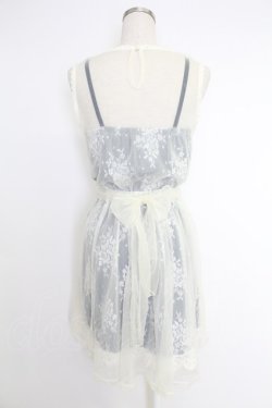 画像2: axes femme POETIQUE / レーシーミルフィーユワンピース  アイボリーＸネイビー T-25-12-03-024-AX-OP-SA-ZT