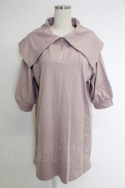 画像1: axes femme / ハーフジップカットワンピース  ピンク T-25-12-03-028-AX-TO-SA-ZT