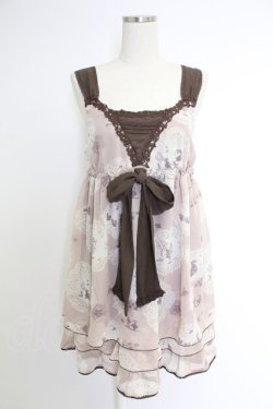 画像1: axes femme / メルヘン柄チュニック  ピンクベージュ T-25-12-03-029-AX-TO-SA-ZT