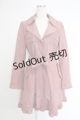 axes femme / 薔薇ボタントレンチコート  ピンク T-25-12-03-030-AX-CO-SA-ZI