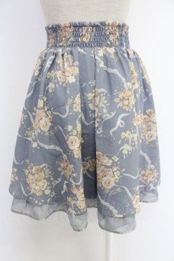 画像2: axes femme / 転写風フラワーレーススカート M ブルー T-25-12-03-034-AX-SK-SA-ZT