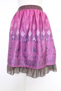 axes femme POETIQUE / Disney ドリームパネル柄スカート  濃ピンクＸブラウン T-25-12-03-036-AX-SK-SA-ZT