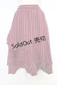 axes femme / ストライプ柄イレヘムスカート  ボルドー T-25-12-03-037-AX-SK-SA-ZI