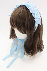 画像1: Chalmiere / フリルヘッドドレス  サックス T-25-12-04-036-LO-AC-SA-ZT422-F002 (1)