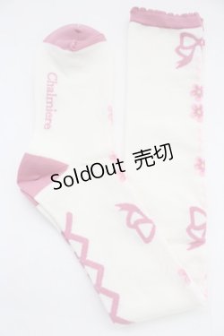 画像1: Chalmiere / フローラパールオーバーニー  ピンク T-25-12-04-006-LO-ZA-SA-ZT