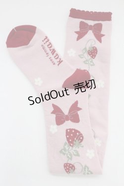 画像1: axes femme Kawaii / いちご柄オーバーニー  ピンク T-25-12-04-007-AX-ZA-SA-ZT434