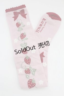 画像2: axes femme Kawaii / いちご柄オーバーニー  ピンク T-25-12-04-007-AX-ZA-SA-ZT434