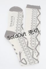 axes femme kawaii / レースアップ柄オーバーニー  ブラウン T-25-12-04-008-AX-ZA-SA-ZT