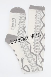 axes femme kawaii / レースアップ柄オーバーニー  ブラウン T-25-12-04-008-AX-ZA-SA-ZT