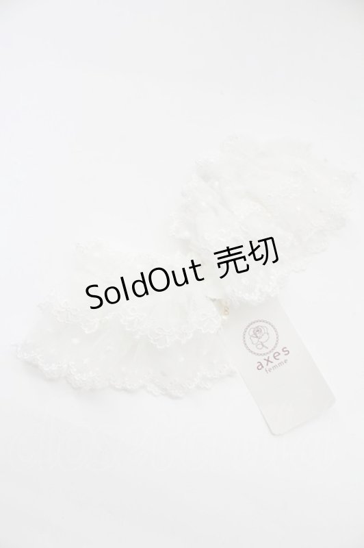 画像2: axes femme Kawaii / ファンシーリボンお袖留め  ホワイト T-25-12-04-013-AX-ZA-SA-ZT437-F007 (2)