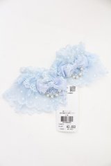 axes femme kawaii / ファンシーリボンお袖留め  サックス T-25-12-04-014-AX-ZA-SA-ZT