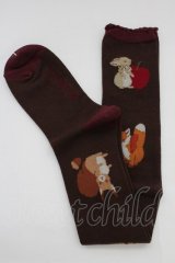 axes femme kawaii / 森のケーキ屋さんオーバーニー  ブラウン T-25-12-04-003-AX-ZA-SA-ZT