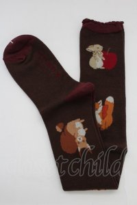 axes femme kawaii / 森のケーキ屋さんオーバーニー  ブラウン T-25-12-04-003-AX-ZA-SA-ZT