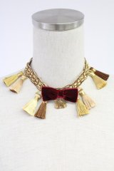 axes femme / タッセルブレードチョーカー  イエロー T-25-12-04-024-AX-ZA-SA-ZT