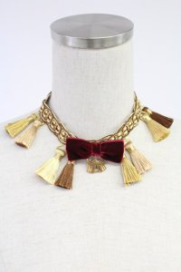 axes femme / タッセルブレードチョーカー  イエロー T-25-12-04-024-AX-ZA-SA-ZT