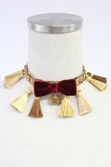 axes femme / タッセルブレードチョーカー  イエロー T-25-12-04-025-AX-ZA-SA-ZT