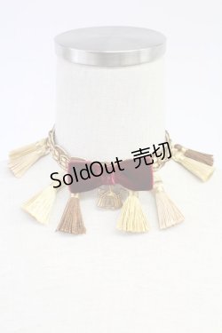 画像1: axes femme / タッセルブレードチョーカー  イエロー T-25-12-04-025-AX-ZA-SA-ZT437-F007