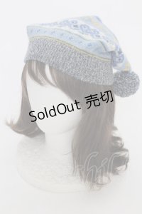 PINK HOUSE / ジャガードニット帽  ブルー T-25-12-04-028-LO-ZA-SA-ZT