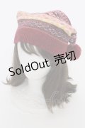 PINK HOUSE / ジャガードニット帽  レッド T-25-12-04-029-LO-ZA-SA-ZT
