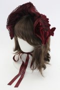 axes femme kawaii / ベルベットドールハーフボンネット  ワイン T-25-12-04-034-AX-AC-SA-ZT