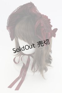 axes femme kawaii / ベルベットドールハーフボンネット  ワイン T-25-12-04-034-AX-AC-SA-ZT422-F002