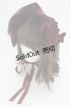 画像1: axes femme Kawaii / ベルベットドールハーフボンネット  ワイン T-25-12-04-034-AX-AC-SA-ZT422-F002
