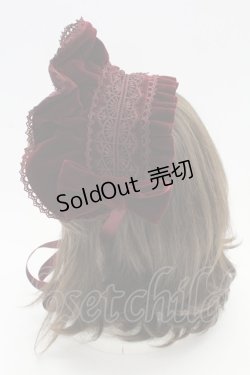 画像2: axes femme Kawaii / ベルベットドールハーフボンネット  ワイン T-25-12-04-034-AX-AC-SA-ZT422-F002