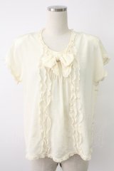 INGEBORG / レース配色プルブラウス  アイボリー T-25-12-07-001-LO-TO-OW-ZT